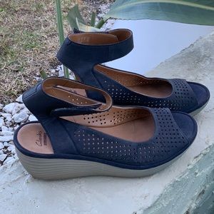 Clark’s Collection Soft Cushion - dark blue suede, casual or dressy.